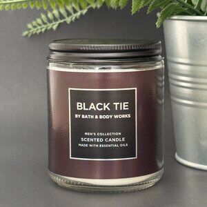 BBW Black Tie Bath & Body Works Mason Jar Single Wick Candle